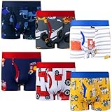 BIG ELEPHANT Boys’ Boxer Briefs 6-Pack – 100% Cotton Toddler Underwear, Soft & Breathable