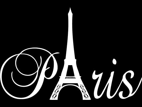 Vinilo blanco mate para decoración del hogar de 20 x 13 pulgadas, torre de París para la habitación de las niñas