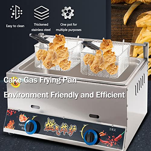 Gas-Fritteuse, Arbeitsplatte, Edelstahl-Fritteuse, Propangas-Fritteuse, rutschfest, leicht zu reinigen, Lebensmittelerhitzer, Fritteuse, Edelstahl-Tankfritteusen für kommerzielle Gasfritte – Bild 3