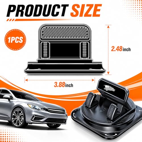 TSIEBRV Car Dashboard Phone Holder with Land of Free,360° Rotatable Car Phone Holder Mount with Strong Self‑Adhesive,Universal Anti‑Slip Cell Phones Cars Mount for Horizontal & Vertical Place - image 2