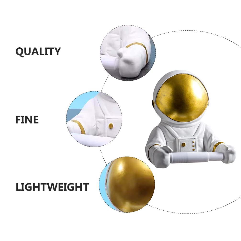 Resina Portarrollos de Papel sin Perforar Astronauta, Dorado