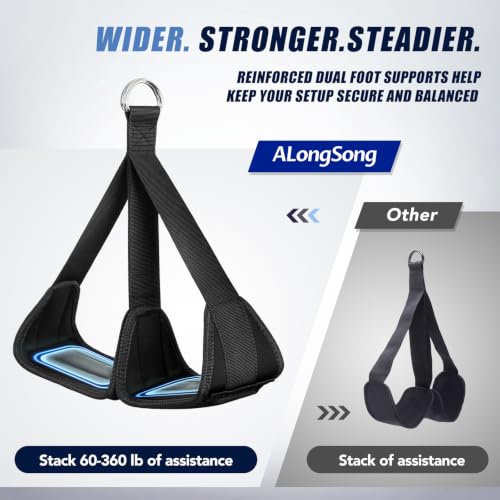 Image of ALongSong Pull Up Assistance Bands with Foot Support Pedal - Upgraded Heavy Duty Resistance Bands Adjustable Weight /Height with Bands&Measured Strap for Strength Training Home Gym