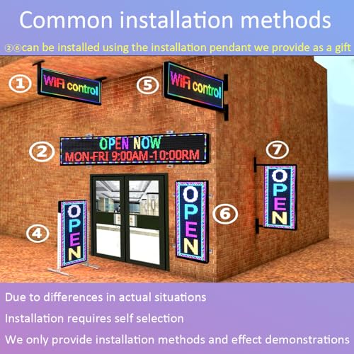 Image of P10 Scrolling Led Sign Programmable Display Digital Sign Outdoor Message Board Led Open Signs For Business Custom Banner Word Light Advertising Wifi Control High Brightness Neon 39 inchX14 inch