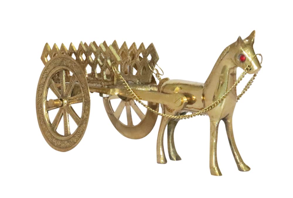 BRACOP® Estatua de Caballo Caballo de Bronce Escultura Decorativa Feng Shui Adornos de latón, Estatuilla de Arte Carro de Caballo Figura Decorativa Obra de exhibición Figura de Caballo Mini Estatua