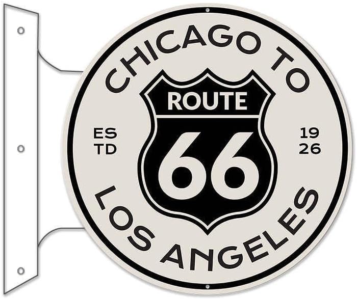 ROUTE66 フランジ 看板 サイン 両面看板 ルート66 アメリカン雑貨 ガレージ