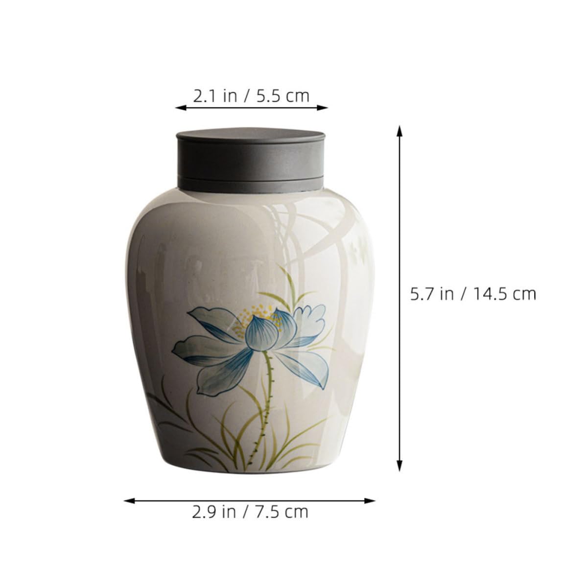 Recipiente de Cerámica para Té Capacidad de 700ml, Multi-funcional y Sellado Hermético Que Protege Humedad, Adecuado para Almacenamiento de Té y Frutos Secos