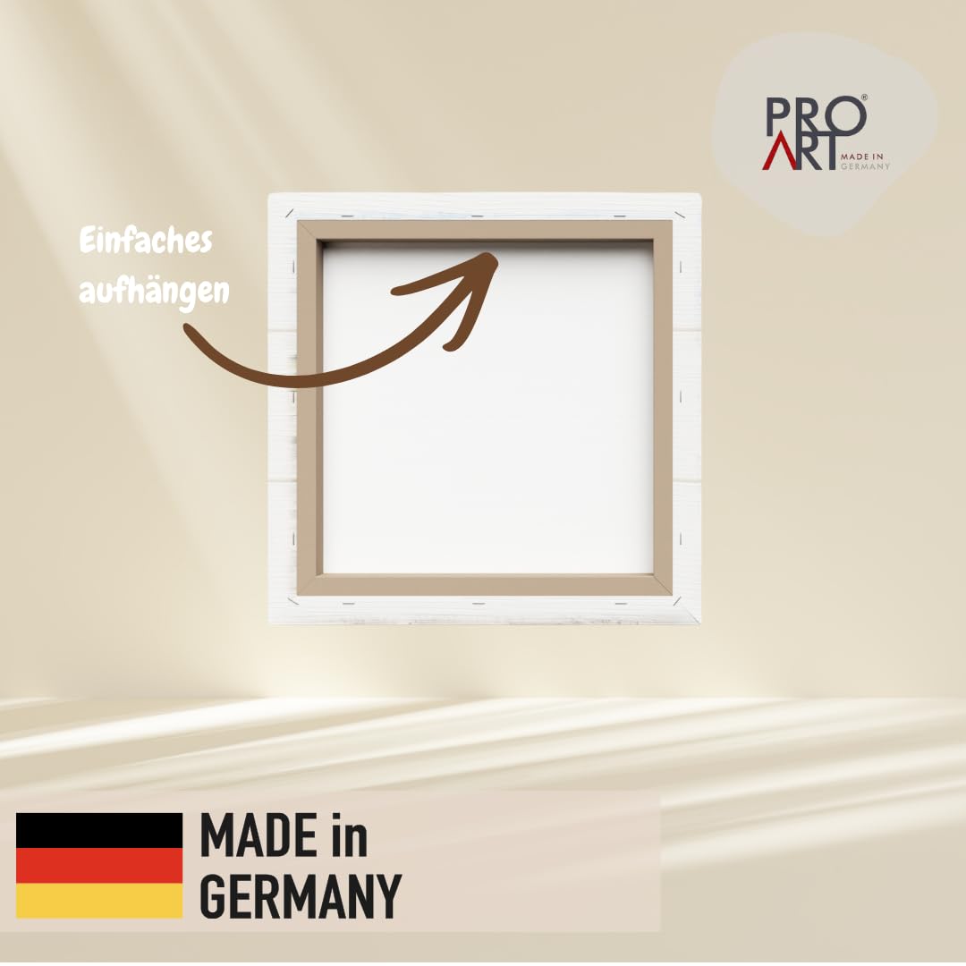 Pro-Art Leinwand 3er Set Bilder Zuhause Glück Liebe quadratisch 27x27 cm Bild Wohnzimmer Bild modern Deko Küche Wandbilder Schlafzimmer