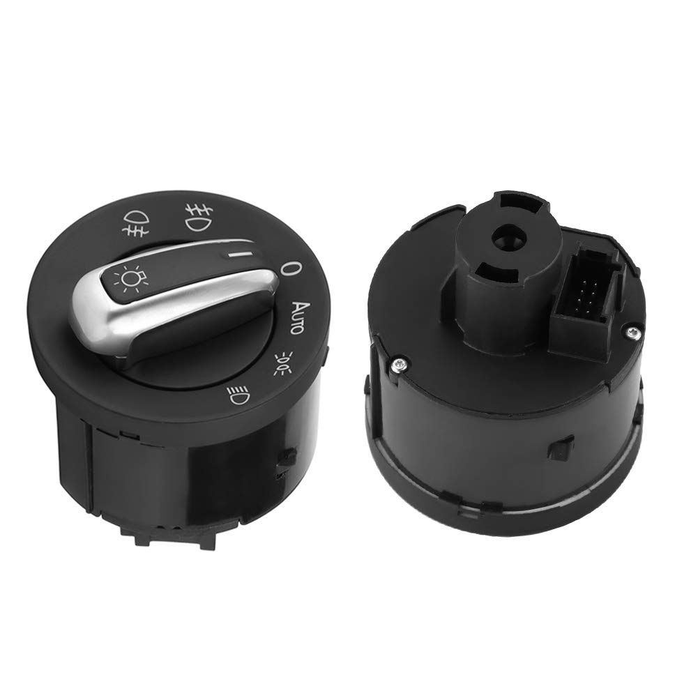 5ND941431B Commande et capteur de commutateur de phare de voiture Moduel, Interrupteur chrom¨¦ de capteur de phare automatique g¨¦n¨¦rique pour MK5 MK6 B6 3C
