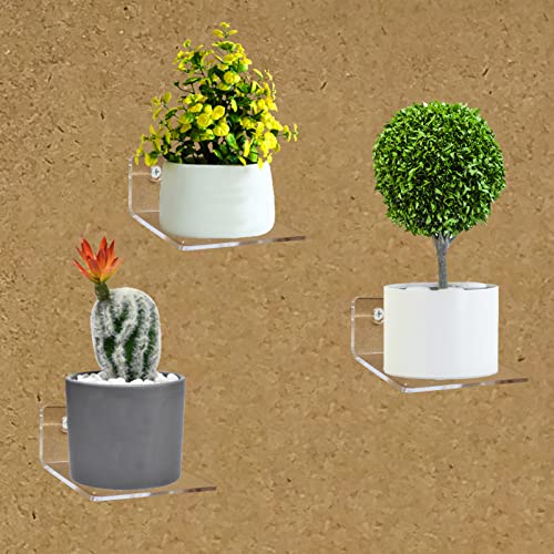 Bigfety Acrylic Small Floating Shelves For Wall, 3-Ledges, Clear Mini Display Floating Shelf Flexible Use With Adhesive Or Screw #TOP1