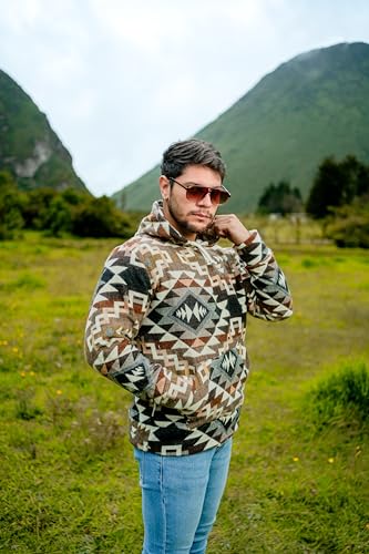 Image of Handmade Alpaca Sweater for Men or Women, Vibrant Colors, Soft and Hypoallergenic, Crafted by Otavalenos Artisans in Ecuador.