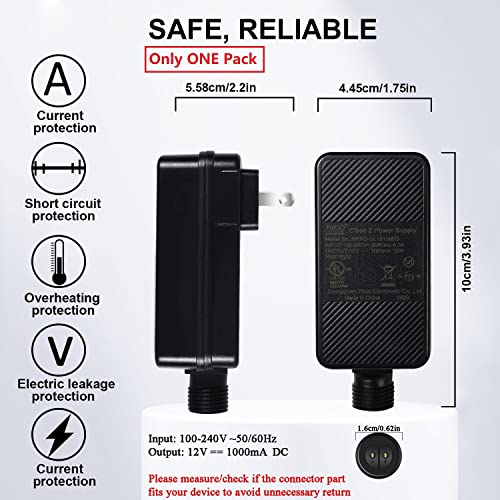 12V 1A Class 2 Power Supply, Led Transformer Replacement, Outdoor Low Voltage Power Adapter, Yard Inflatable Adapter, Plug For String Light, Rope Lights (One Pack) #TOP1