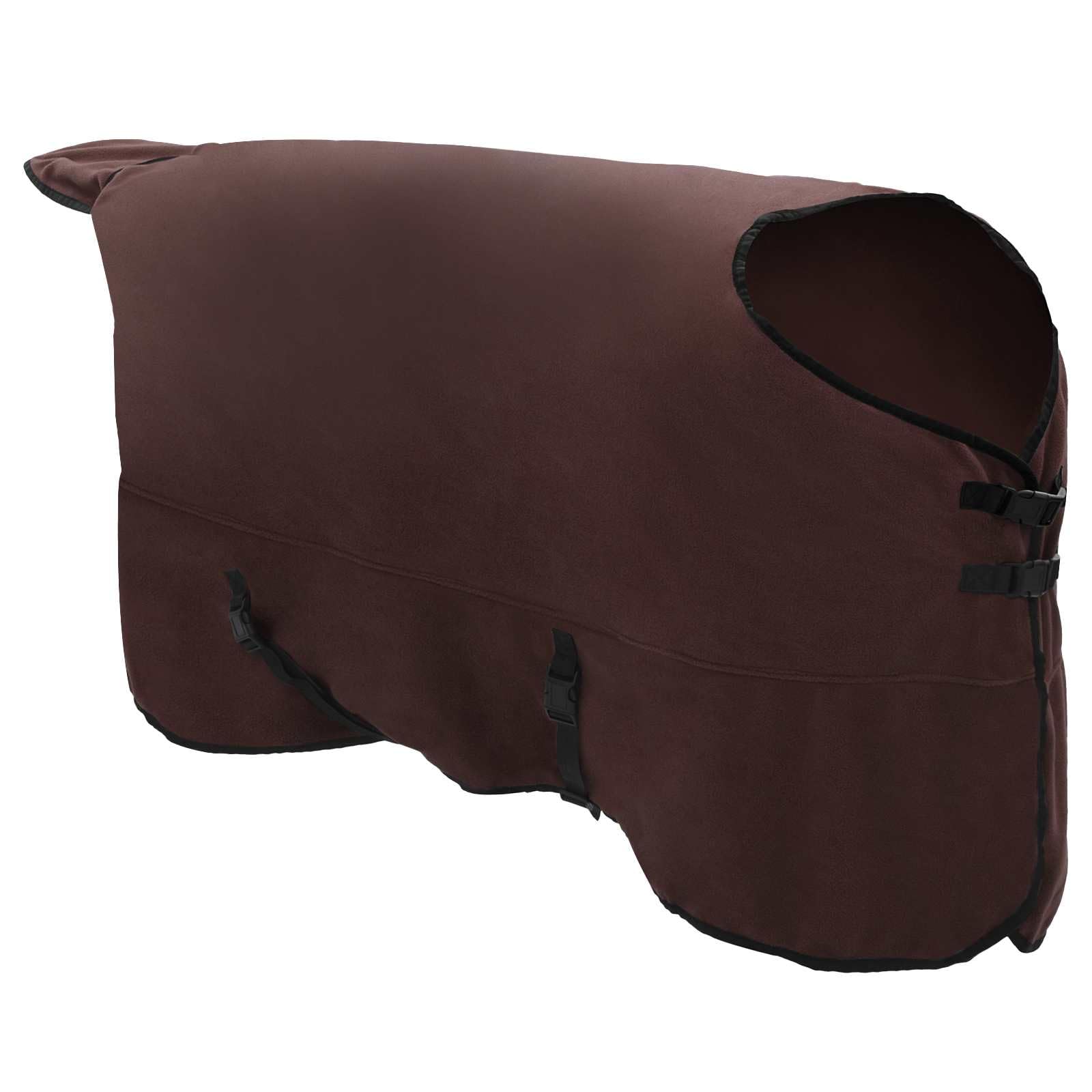 vidaXL Manta de caballo de poliéster marrón oscuro, moderna, ecuestre, funda extraíble para caballo, capa cálida, funcional, elegante accesorio para exteriores