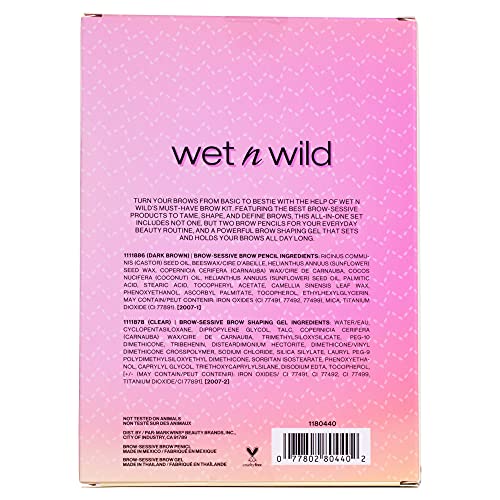 Wet N Wild Must-Have Brow Kit, Eyebrow Pencils, Spoolie Brush, Clear Brow Gel (1180440) #TOP2