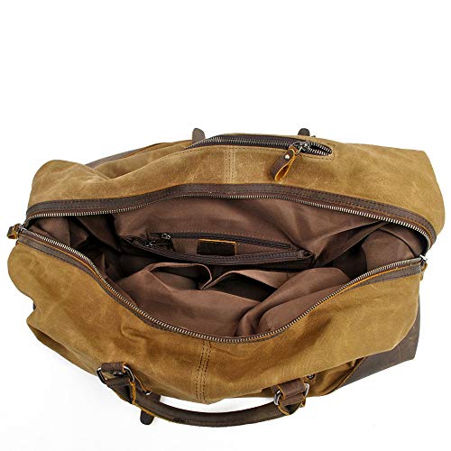 Travel Duffle Large Capacity Gym Overnight Luggage Vacation Weekend Tote Bag for men Men Sports Overnight Gym Luggage Weekend Tote Bag (Color : Khaki)(Khaki)3