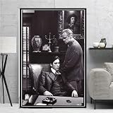 Gangster Famille Mafia Gunfight Film Parrain Corleone Marlon Brando Aquarelle Toile Peinture Mur Art Affiche Imprime Salon Studio Bureau Décor À La Maison