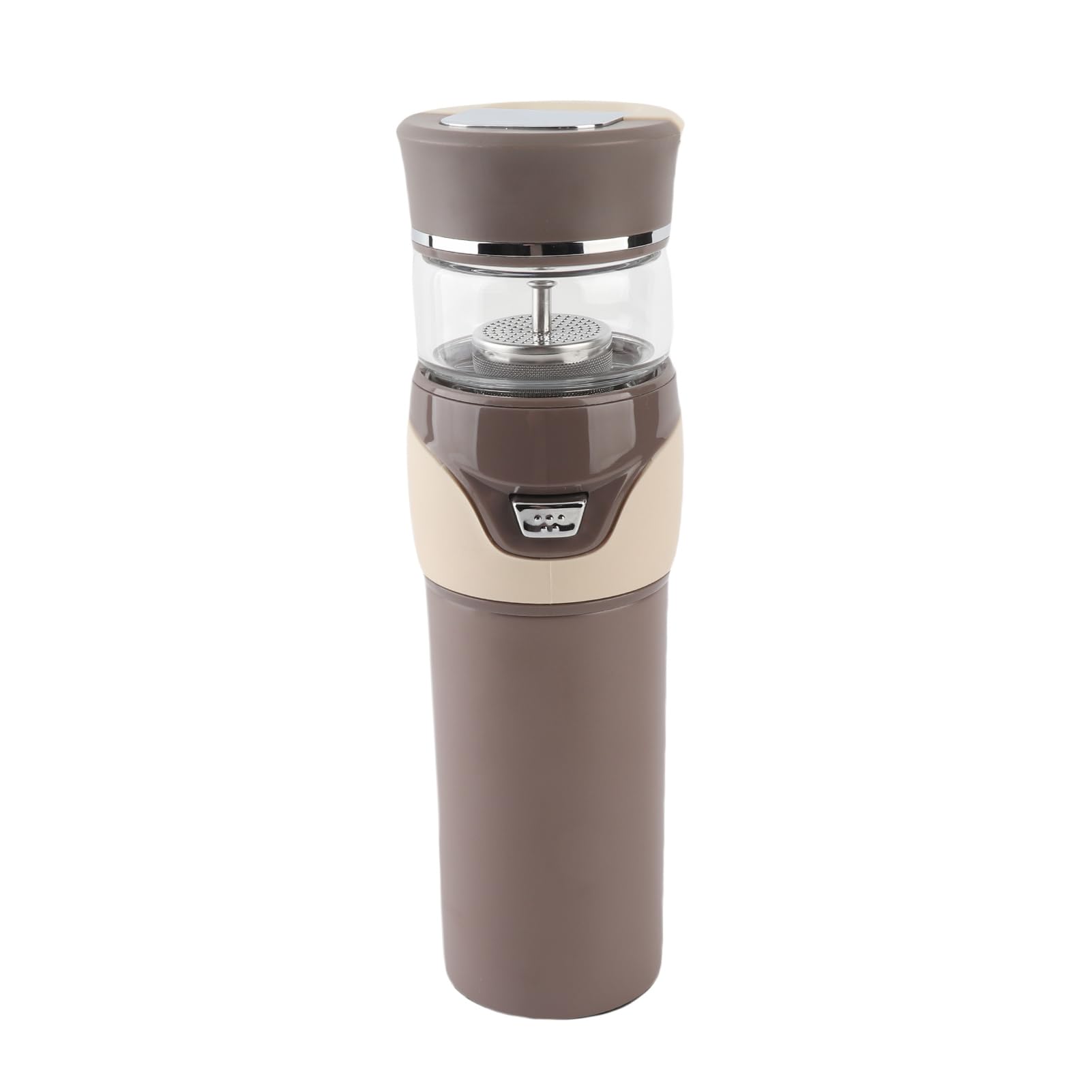 SIXRUN Botella de té con Infusor Vaso de té de Acero Inoxidable Taza de Viaje Aislada de Doble Capa para Oficina, Hogar y Uso Diario Mantiene el, el café o el Jugo Caliente o Frío (BROWN)