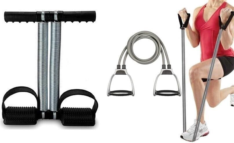 Manogyam Fitness Combo Of Double Spring Tummy Trimmer and Double Toning Tube Fitness Accessory Kit-picture-10
