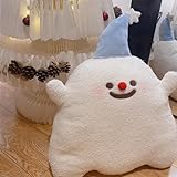 Dekokissen mit Weihnachtskugeln, dekoratives gefülltes Plüschkissen, Geisterkissen, niedliches Sofakissen, für Paare, Zuhause, Weihnachtsmütze, Geisterkissen, 42 cm