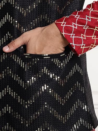 Image of SOJANYA (Since 1958 Men's Silk Blend Kurta and Pyjama with Nehru Jacket