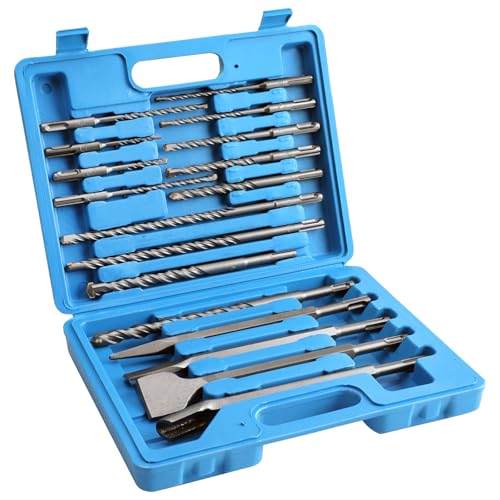 17PCS Rotary Hammer Drill Bits and Chisel Set for Impact Rotary H...