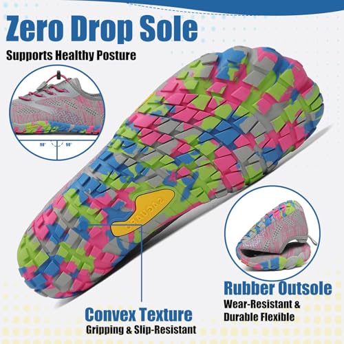 Image of SAGUARO Womens Mens Barefoot Shoes Minimalist Trail Runner Wide Toe Box Zero Drop Outdoor Cross Training Shoe