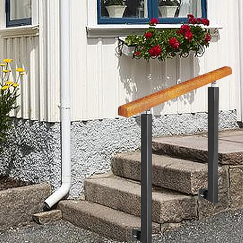 Rambarde en bois et fer forgé pour escalier extérieur à angle réglable - 2