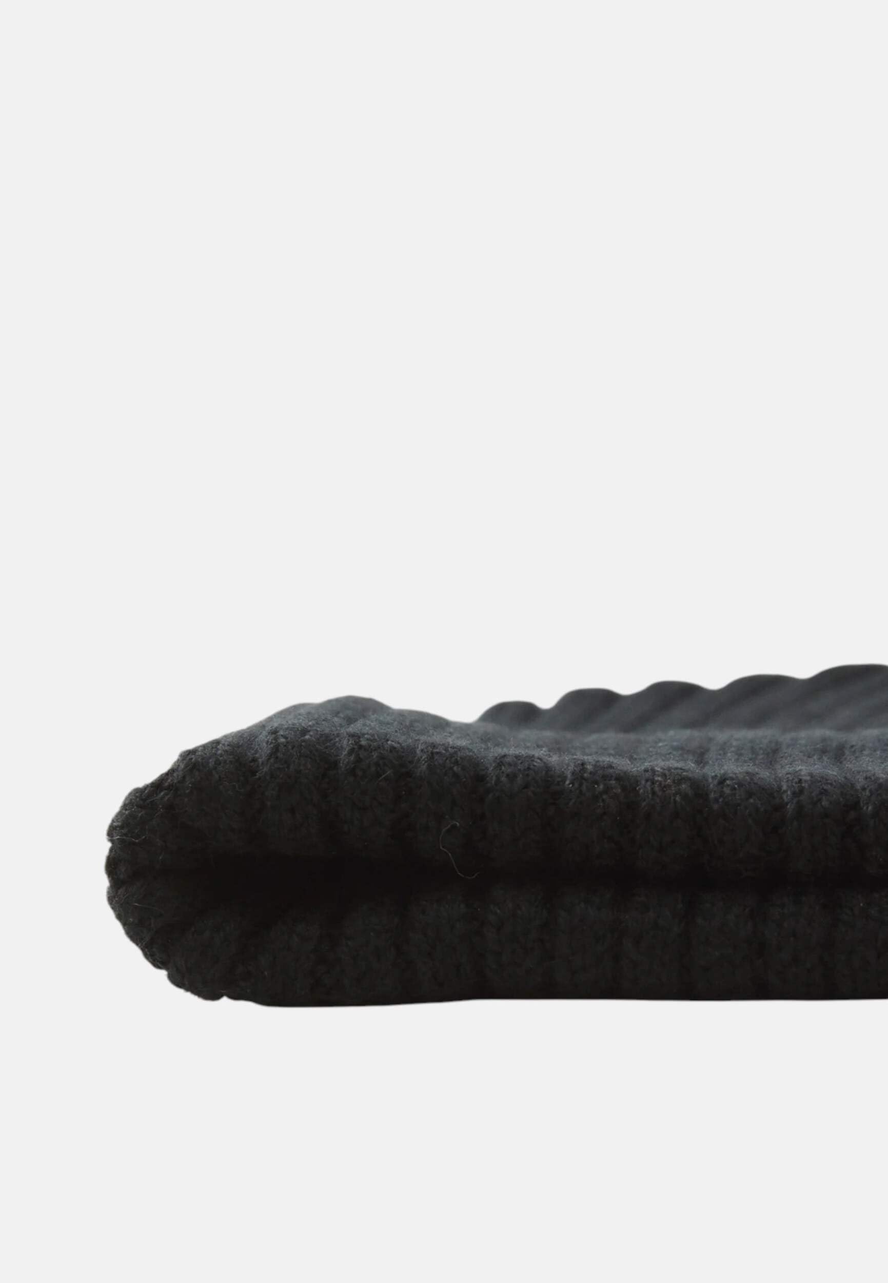 Calvin Klein Męska naszywka, gruba bawełniana czapka beanie LV04D8053G, czarna (czarna), jeden rozmiar, czarny (czarny), Rozmiar uniwersalny