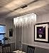 Siljoy Modern Rectangular Crystal Chandelier, L47 Luxury K9 Raindrop Pendant Lighting Rectangle Linear Hanging Ceiling Light Fixture for Dining Room Kitchen Island, 10-Lights