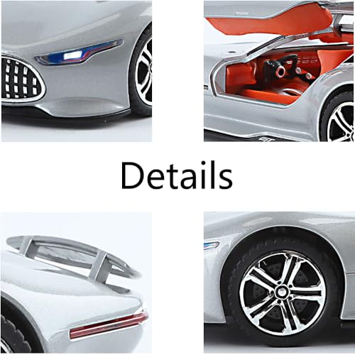 Modelo de Coche de Juguete 1:24 Silver AMG Vision GT miniatura 6