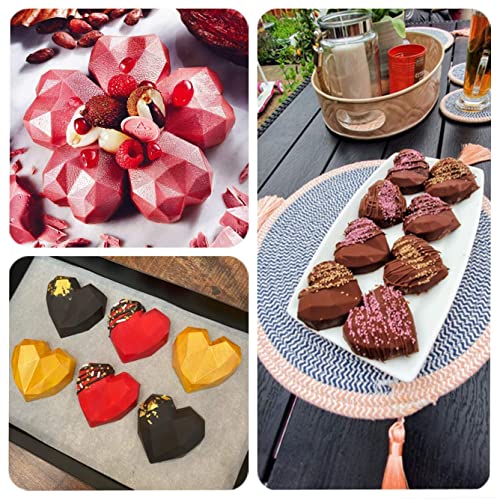 Heart-Shaped Chocolate Mold, 8 Grid Silicone 3D Diamond Candy Mold Holder, Used For Cake Decoration, Baking, Candy Making, Chocolate, Cake, Top Hat, And Even For Diy Soap Candles #TOP3
