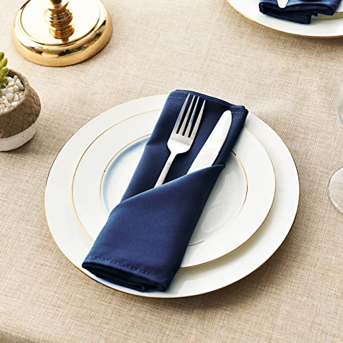 Servilletas de tela reutilizables y lavables azul marino para proteger y decorar tu mesa 4