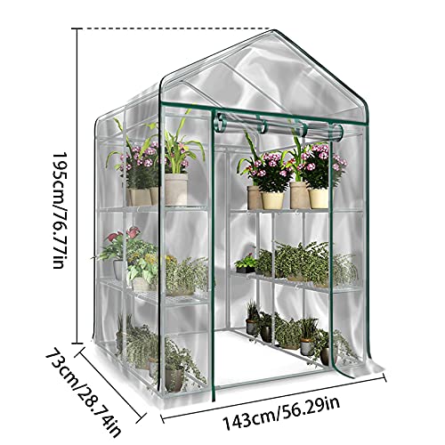 Cubierta de plástico para invernadero – Cubierta para invernadero | Cubierta para invernadero de tomate | Película de repuesto impermeable de PVC transparente | 143 x 73 x 195 cm