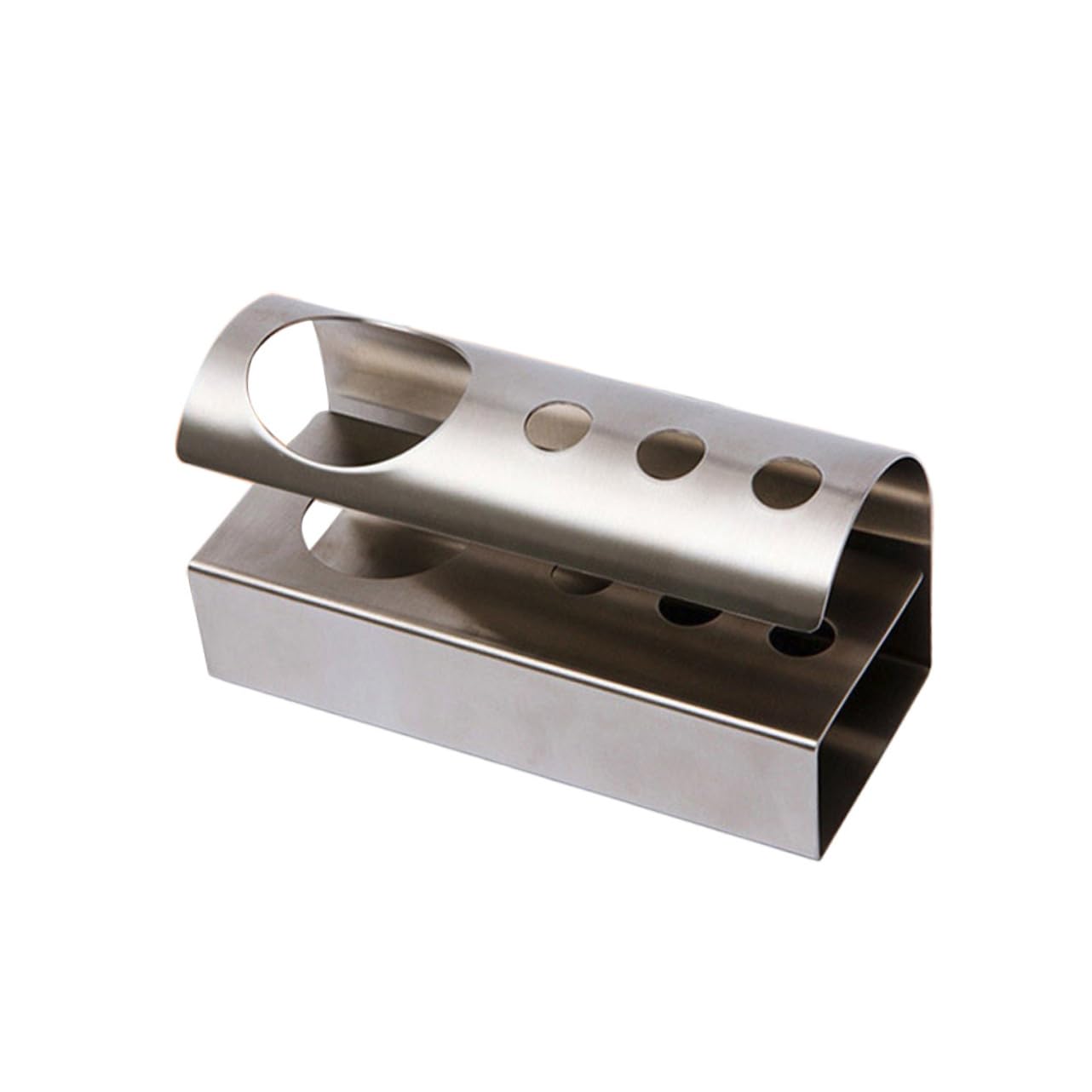 Porta Spazzolini da Denti da Tavolo in Acciaio Inox 304 | 3 Fori Spazzolini e 1 Foro Dentifricio, Colore Argento, per Bagno e Desktop