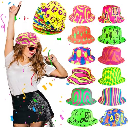 La Mejor Selección de Gorros para fiesta al mejor precio. 43 LECUTE Sombreros Gorros Bombin Neon Brillan en Luz Negra Uv Fiesta Batucada Antro Bar Festival Carnaval Fiesta Fluorescente Glow Gorra Evento Boda Cumpleaños XV Concierto (10)