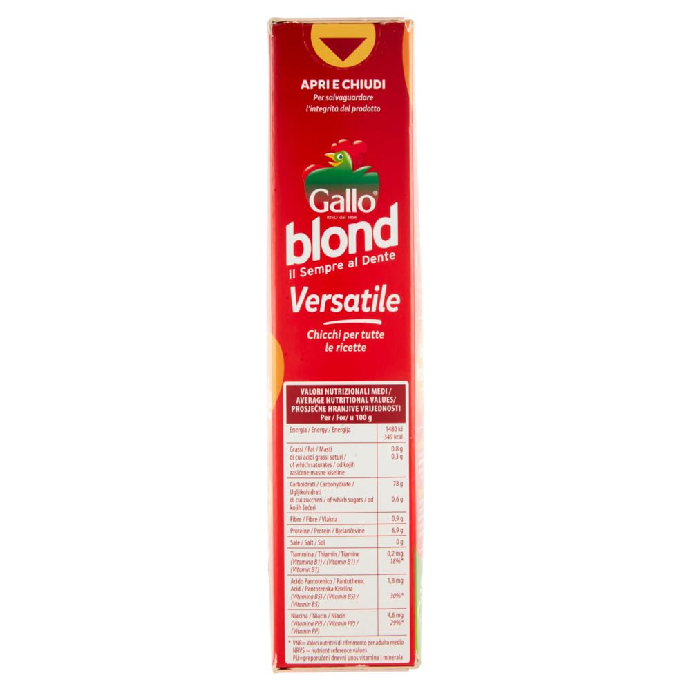 Italian Gourmet Riso Blond versatile riso italiano 9 x 1 kg, tiempo de cocción 5 min. | Pronto in pochi minuti, granulado y ligero, se adapta a ensaladas, guarniciones, peso neto total 9 kg + Polpa 400 g