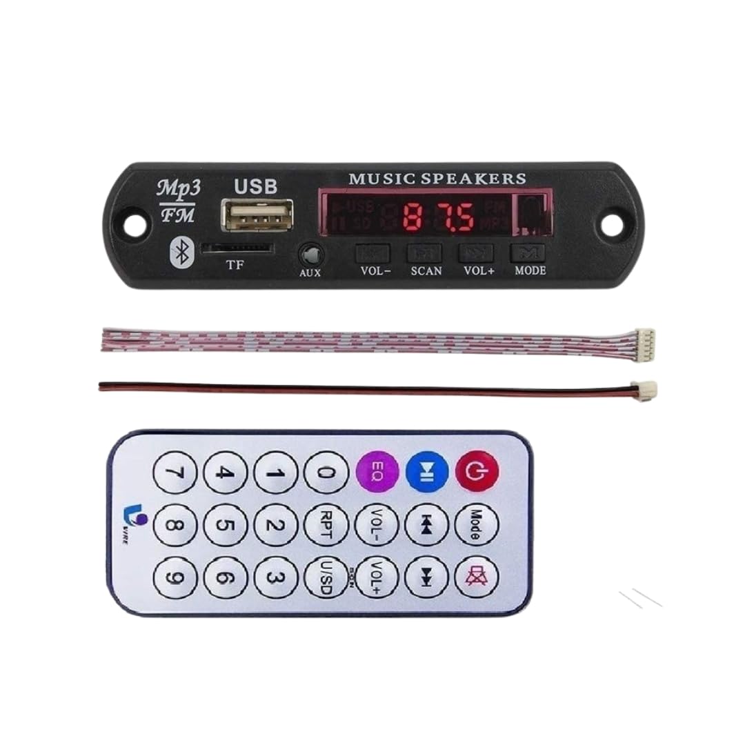 esptronics bluetooth fm usb aux card mp3 stereo audio player kit with ir remote for diy amplifier board kit with 7805