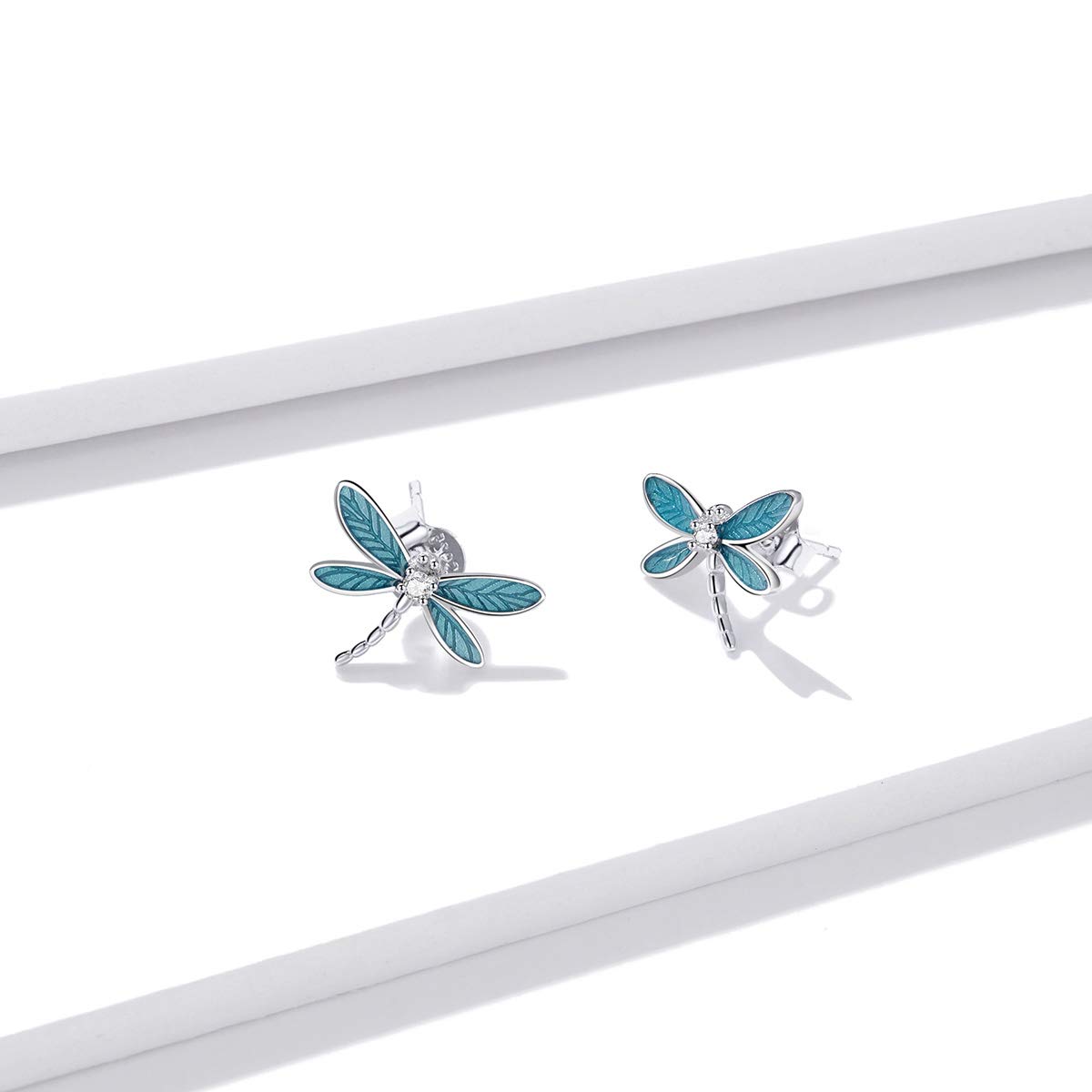 WBDWWTD Orecchini a Forma di Libellula in Argento Sterling 925 da Donna. Gioielli in Argento ipoallergenico per Bambini. Orecchino ipoallergenico