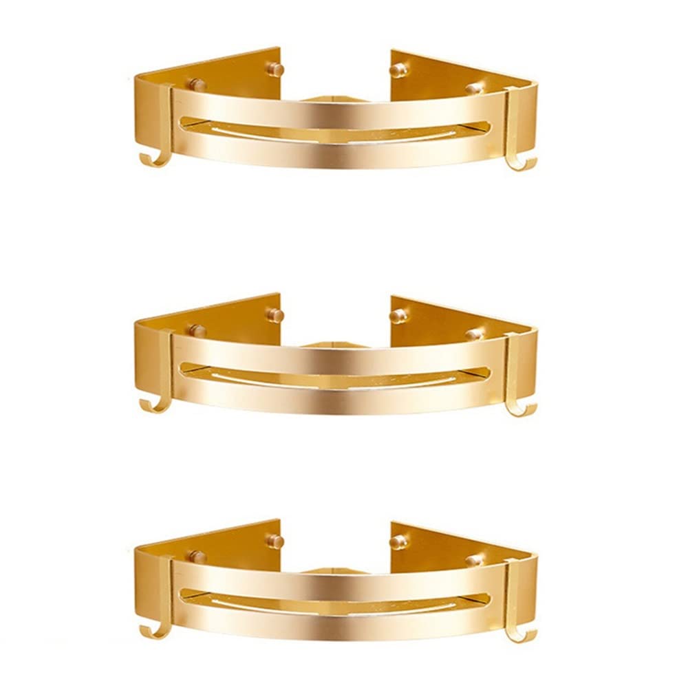 Shower shelf corner corner shower caddy Shower Shelf Racks Bathroom Corner Gold Shelf Shower Caddy with Two Hooks