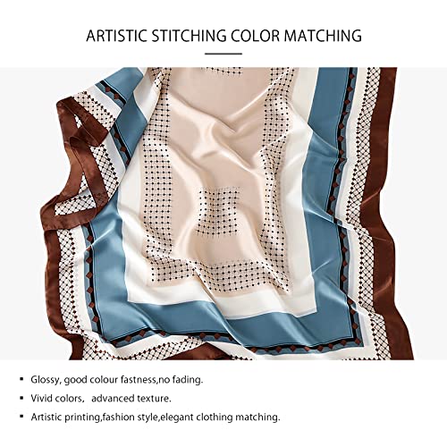 Silk Scarf Women Flower Leaf Printed Artistic Color Matching ​Long Shawl Wrap Warm Sunscreen Scarf All Season2