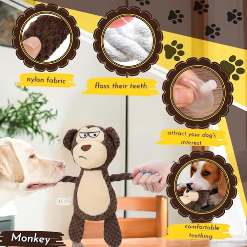 Hund Quietschspielzeug Mit Knitterpapier - Plüsch Kauspielzeug, Intelligenzspielzeug für Kleine Hunde - Plüschtier Hundespielzeug (Lila Nilpferd)