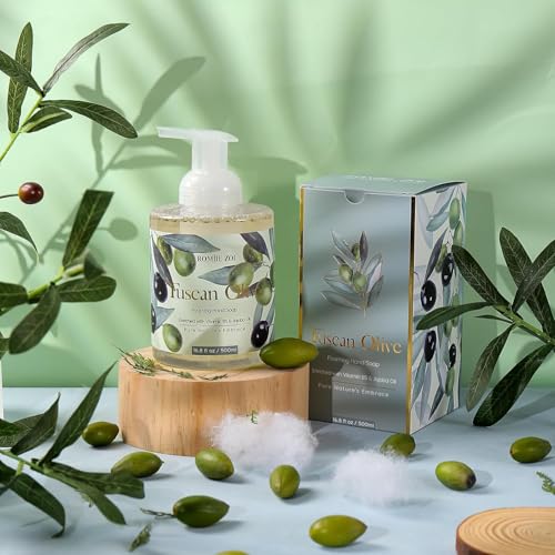 Image of ROMIIE ZOI Foaming Hand Soap, Tuscan Olive, 500ml / 16.8fl.oz | With Gift Box, Gentle cleansing, nourishes skin without drying