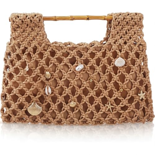 Bolso de mano tejido crochet para mujer miniatura 1