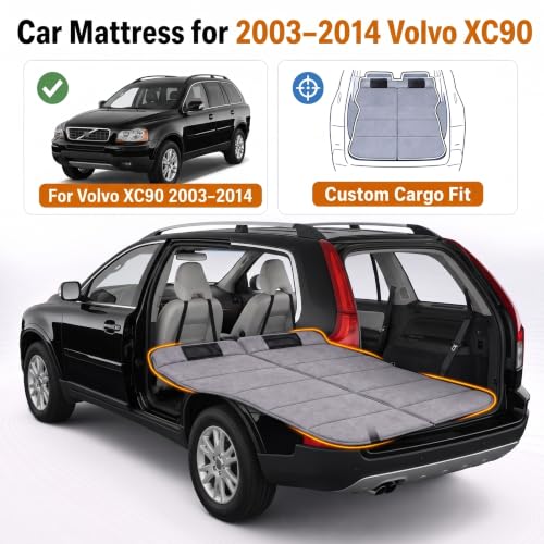 Image of Car Mattress for 2003-2014 Volvo XC90, Upgraded Non-Inflatable Thickened Foam SUV Car Camping Mattress, Foldable Trunk Sleeping Pad Car Bed Mattress for Road Trips Camping Travel