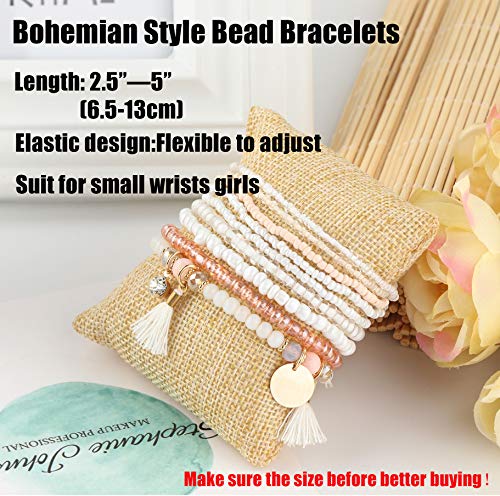 MILACOLATO 6Sets Boho Bead Bracelets Set Multilayered Stackable Bracelets Comfortable Stretch Bracelets Multicolor Bohemian Charm Bracelets for Women Men2