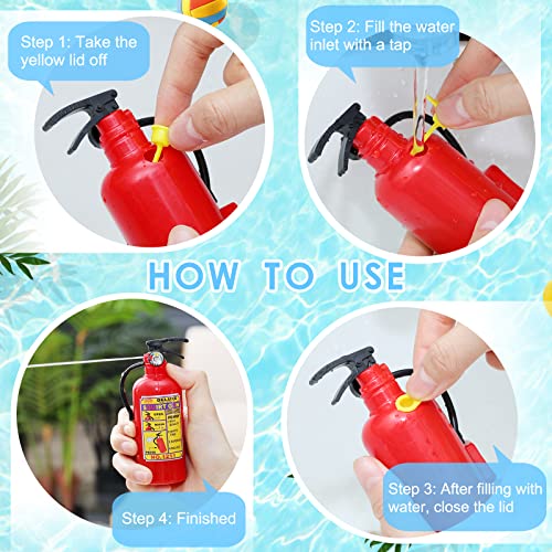 24 Packs 4 Inch Fire Extinguisher Toys Fire Extinguisher Mini Water Firemen Squirter for Party Favors