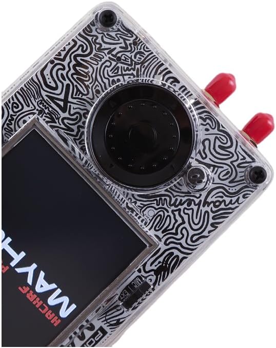 Portapack H4M+ screen displaying the Mayhem firmware logo