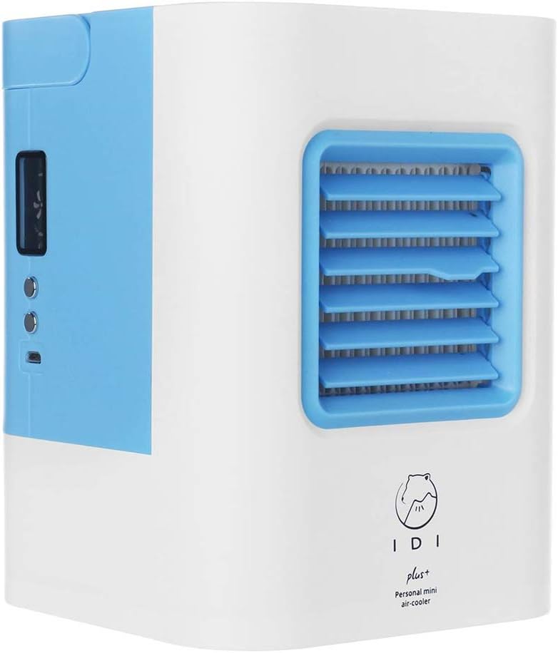 Aire acondicionado portátil, refrigerador de ventilador de refrigeración Mini ventilador de refrigeración Ventilador de escritorio para el hogar móvil Humidificador USB personal,Azul