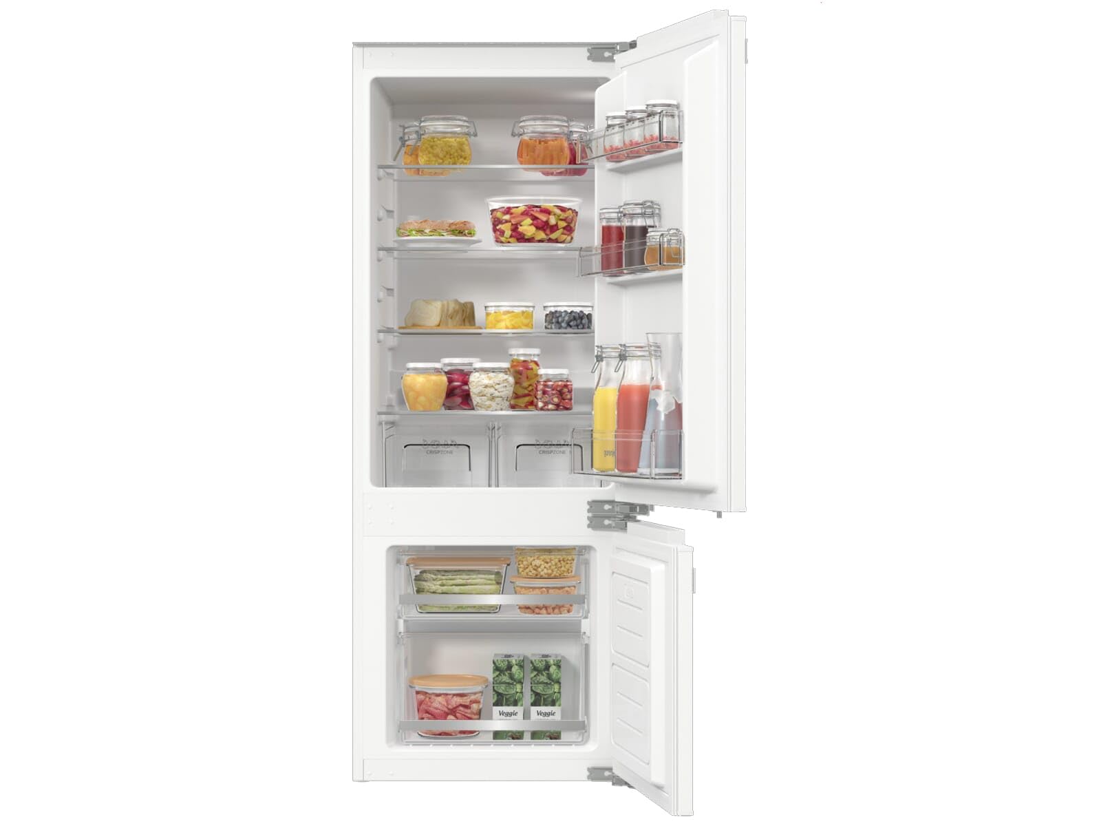 Gorenje RKI514D22 - Frigorifero da incasso con 145 nicchia/cerniera per porta fissa, classe di efficienza energetica: D/FrostLess/208 litri/display digitale della temperatura/illuminazione a