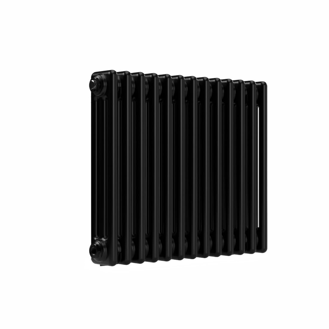 Lux Heat Black Horizontal 3 Column Traditional Radiator 500Mm (H) X 605Mm (W)