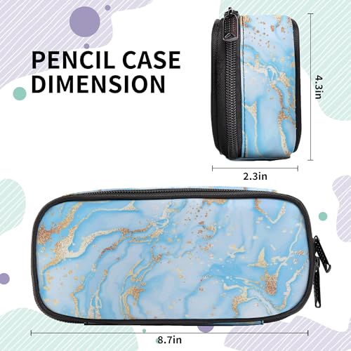 Image of Marble Pencil Case for Boys Girls, Large Capacity Pencil Pouch for Kids Teen, Back to School Pencils Box Pen Bag with Zipper, Pen Case Stationery Organizer for Middle Elementary High School